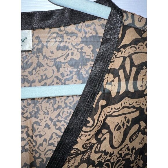 COLDWATER CREEK Floral Silk Rayon Black Velvet Long Sleeve Tunic Jacket - Picture 9 of 16